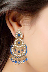 Buy Women's Alloy Maang Tikka With Earring in Blue