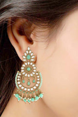 Buy Women's Alloy Maang Tikka With Earring in Mint