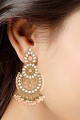 Buy Women's Alloy Maang Tikka With Earring in Peach