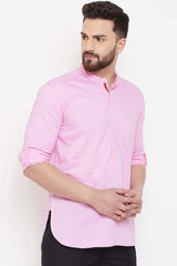 Shop Men's Short Kurta in Light Pink