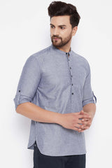 Buy Rayon Woven Kurta in Grey Online - Side