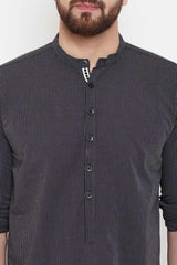 Shop Men's Cotton Stripes Short Kurta Online