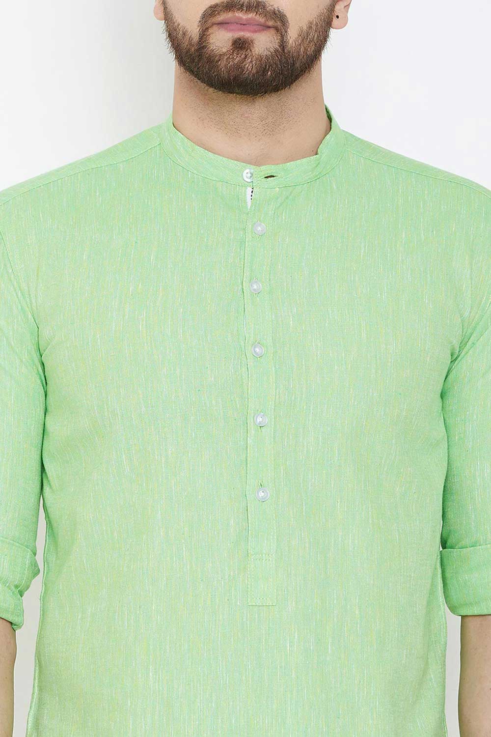 Shop Men's Cotton Solid Short Kurta Online