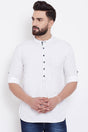 Buy Blended Cotton Solid Kurta in White Online