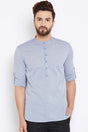 Buy Blended Cotton Solid Kurta in Grey Online