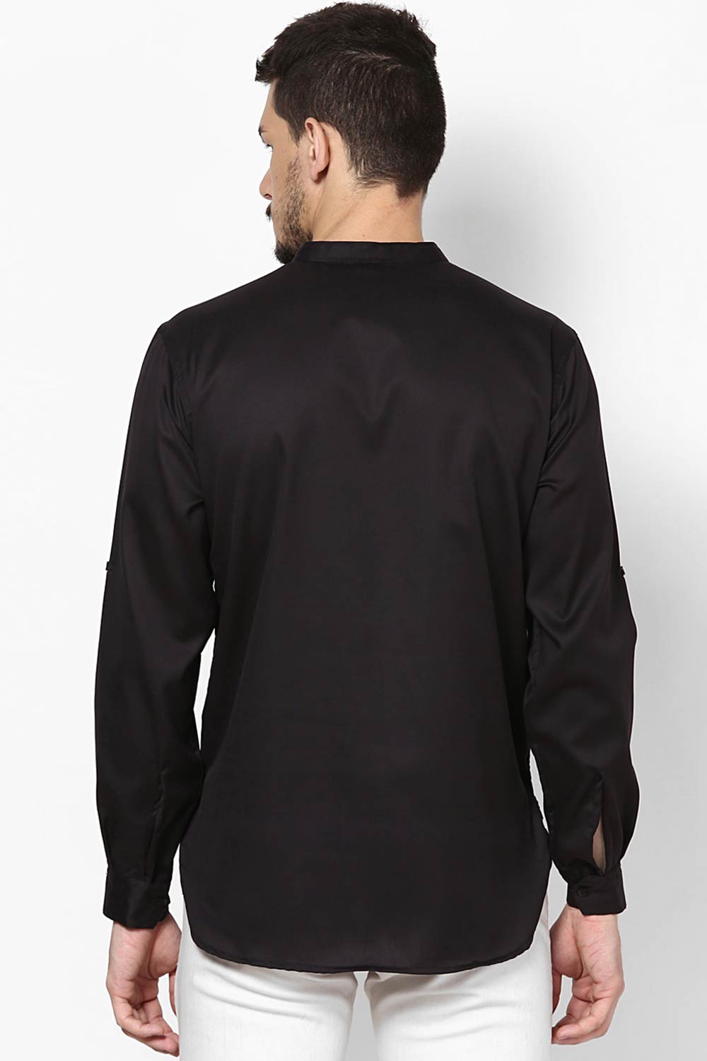 Buy Men's Cotton Short Kurta in Black