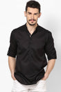 Buy Men's Cotton Solid Short Kurta in Black