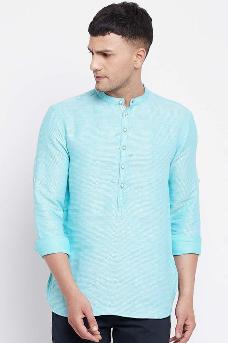 Men Short Sleeve Indian Cotton Casual Wear Indian Traditional Kurta  Multi-color