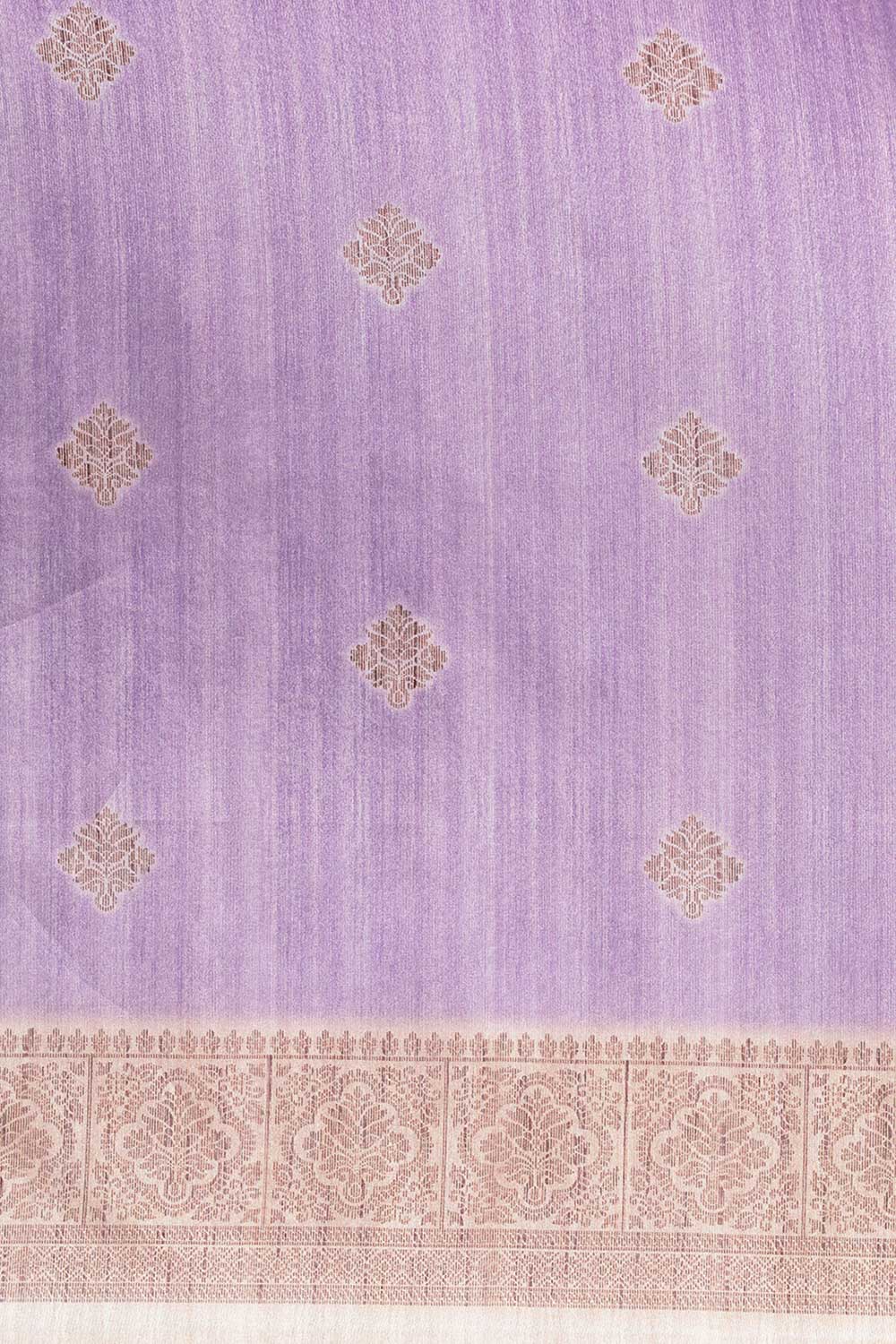 Silk Blend Lavender Printed Designer Saree