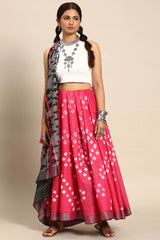 Pink Cotton Indian Saree