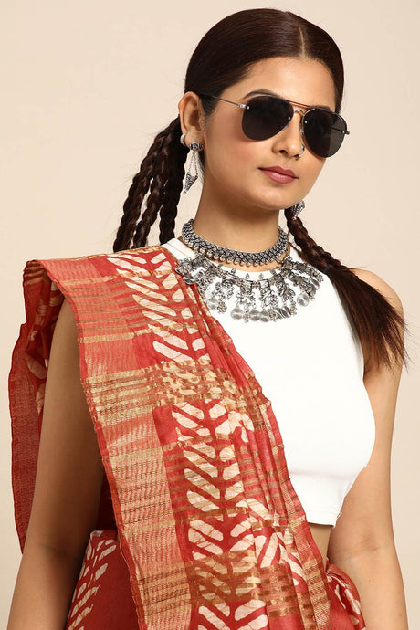 Maroon Silk Indian Saree