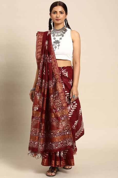 Brown Silk Indian Saree