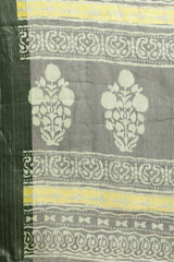 Olive Brasso Bagh Block Print Saree