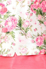 Buy Boy's Silk Blend Floral Print Nehru Jacket in Pink - Side
