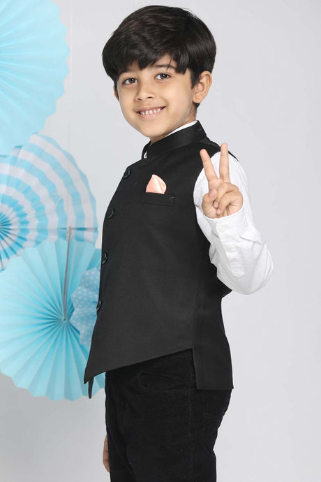 Shop Boys Nehru Jacket in Black