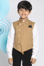 Buy Boys Blended Cotton Solid Nehru Jacket in Brown