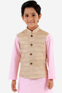 Buy Boys Art Silk Solid Nehru Jacket in Beige