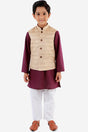 Buy Boys Blended Cotton Solid Kurta Pyjama Set in Purple