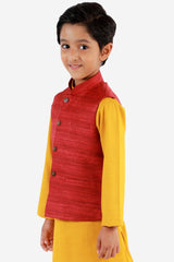 Shop Boys Nehru Jacket in Maroon