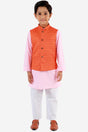 Buy Boys Blended Cotton Solid Kurta Pyjama Set in Pink