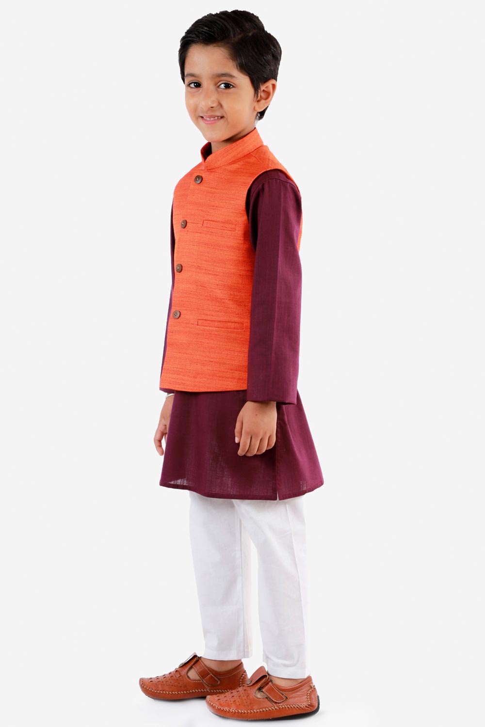 Buy Solid Kurta Pyjama Set in Purple