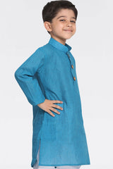 Shop Boys Solid Kurta in Aqua Blue