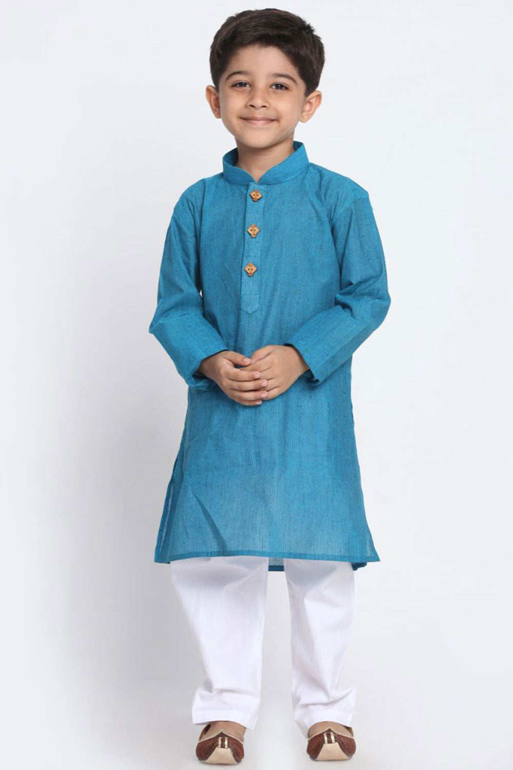 Buy Aqua Blue Solid Kurta Online