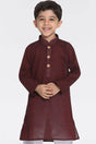 Buy Boys Pure Cotton Solid Kurta in Maroon