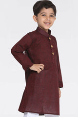 Shop Boys Solid Kurta in Maroon