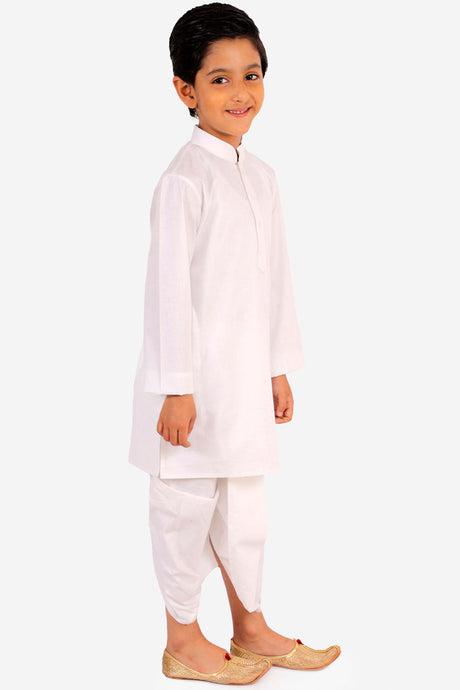 Shop Boys Pure Cotton Kurta Set in White