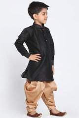 Shop Boys Art Silk Kurta Set in Black