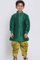 Shop Boys Art Silk Kurta Set in Green