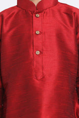 Buy Boys Solid Kurta and Dhoti Set in Maroon