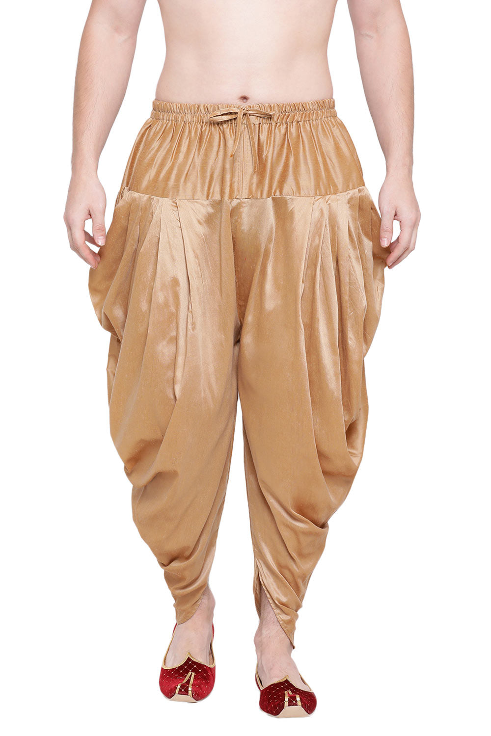 Buy Art Silk Solid Dhoti in Gold