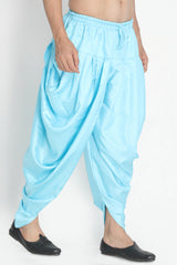 Men's Art Silk Dhoti In Light Blue