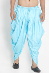 Men's Art Silk Dhoti In Light Blue