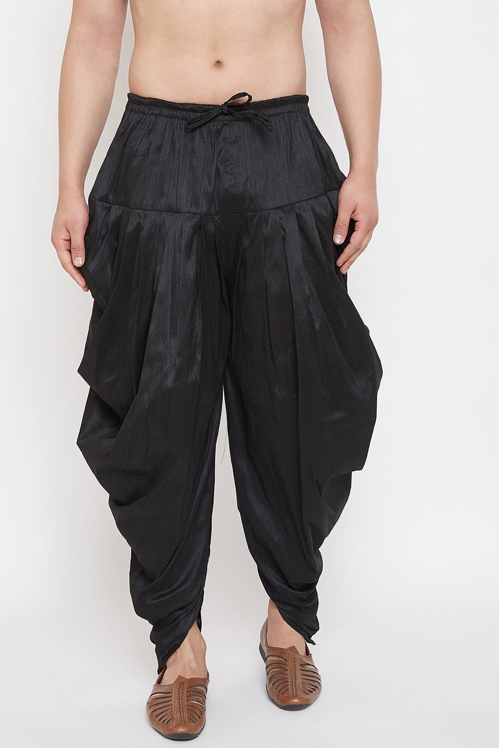 Black Art Silk Dhoti for Men's