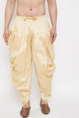 Gold Art Silk Dhoti for Men's