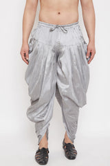 Grey Art Silk Dhoti for Men's