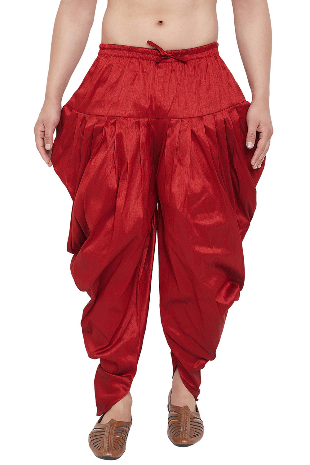 Buy Art Silk Solid Dhoti in Red