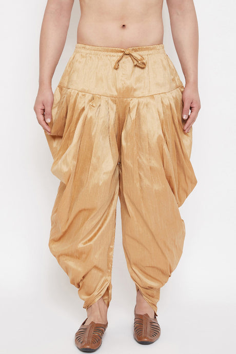 Gold Art Silk Dhoti for Men's