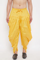 Yellow Art Silk Dhoti for Men's