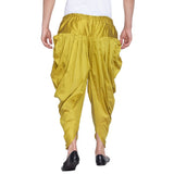 Men's Cotton Art Silk Solid Cowl Design Patiala Style Dhoti Pant In Green