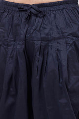 Buy Men's Cotton Solid Dhoti in Navy Blue - Side