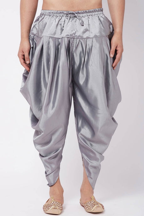 Buy Men's Cotton Solid Dhoti in Grey