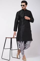 Buy Men's Cotton Solid Dhoti in Grey - Zoom in