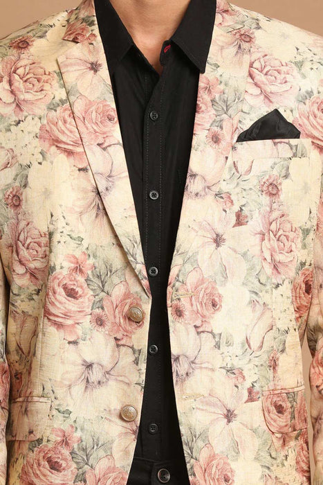 Allthemen Men's Plant Floral Slim Fit Blazer Suit Jacket | Fruugo US