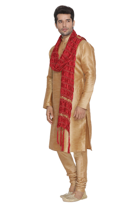 Men's Viscose Dupatta In Maroon