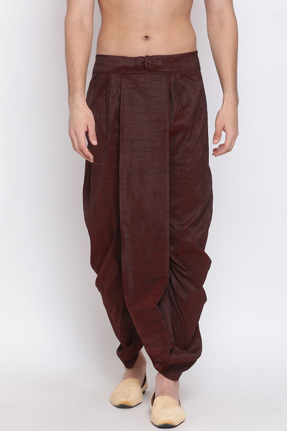 Maroon Art Silk Dhoti for Men's