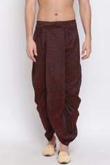 Maroon Art Silk Dhoti for Men's